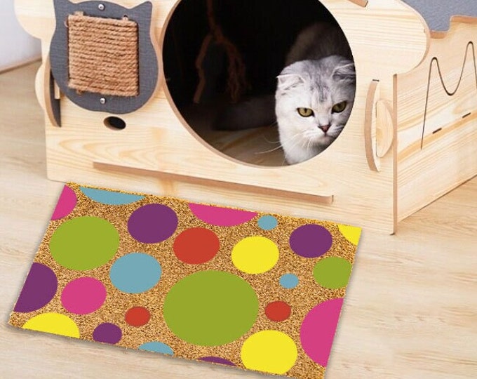 Colored Circle Doormat, Home Doormat, Cute Doormat, Housewarming Gift Doormat, Funny Doormat, Welcome Doormat