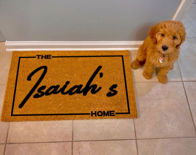 Custom Door Mat For Front Door, Personalized Custom Doormat, Personalized Gift, Painted Doormat For Housewarming Gift