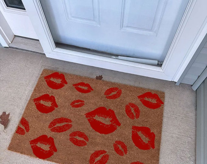 Lip Print Doormat, Funny Doormat, Doormat, Custom Doormat, Outdoor Doormat, Porch Decor, Gift
