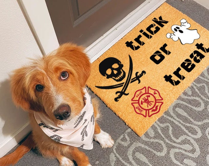 Trick Or Treat Doormat, Halloween Doormat, Front Doormat, Personalized Doormat, Closing Gift, Welcome Doormat