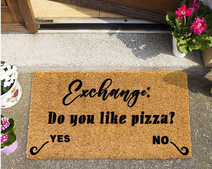 Do you like pizza? doormat, Custom Door Mat For Front Door, Personalized Custom Doormat, Front Doormat