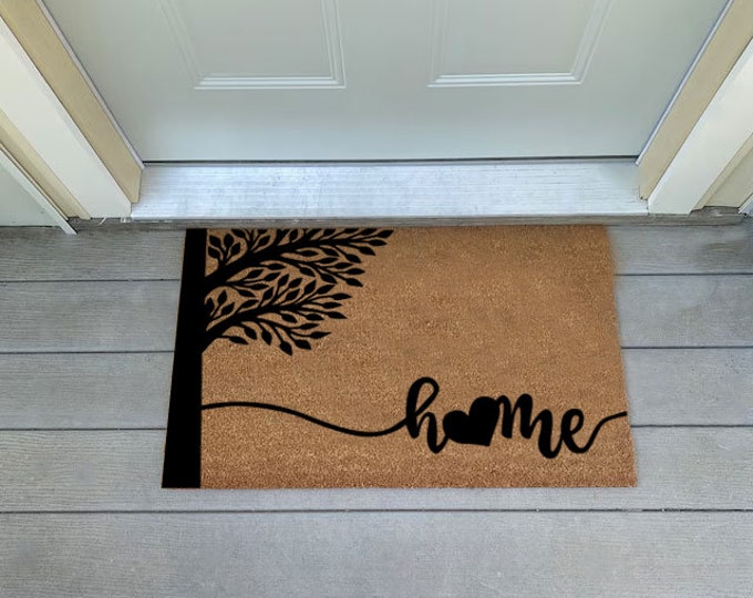 Home Doormat, Cute Doormat, Housewarming Gift Doormat, Funny Doormat, Tree Of Life, Welcome Doormat