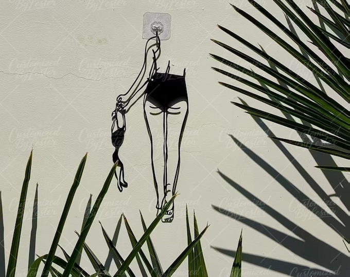 Metal  Elegant Female Silhouette, Minimalist Black Metal Wall Art, Black Metal Woman Wall Art, Modern Home Decor, Woman Silhouette Decor