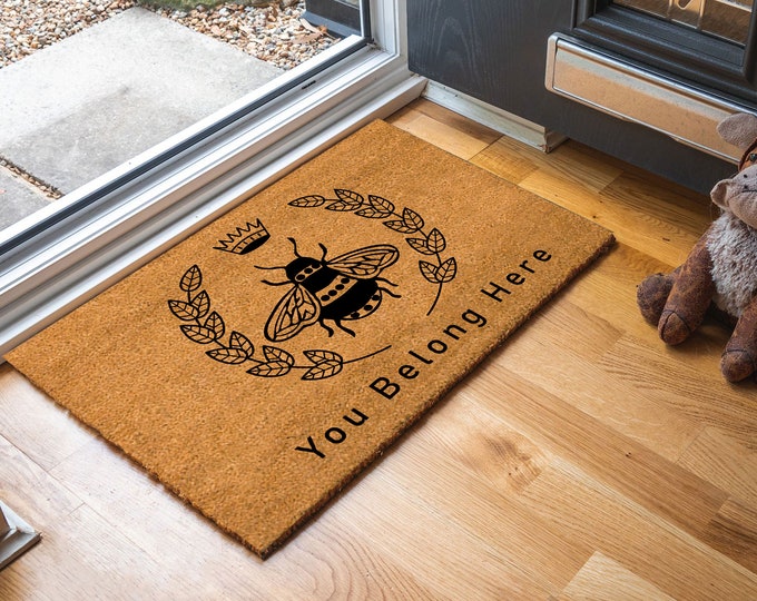 You Belong Here Doormat, Outdoor Doormat, Custom Coir Door Mat, Funny Welcome Mat, Housewarming Gift Doormat