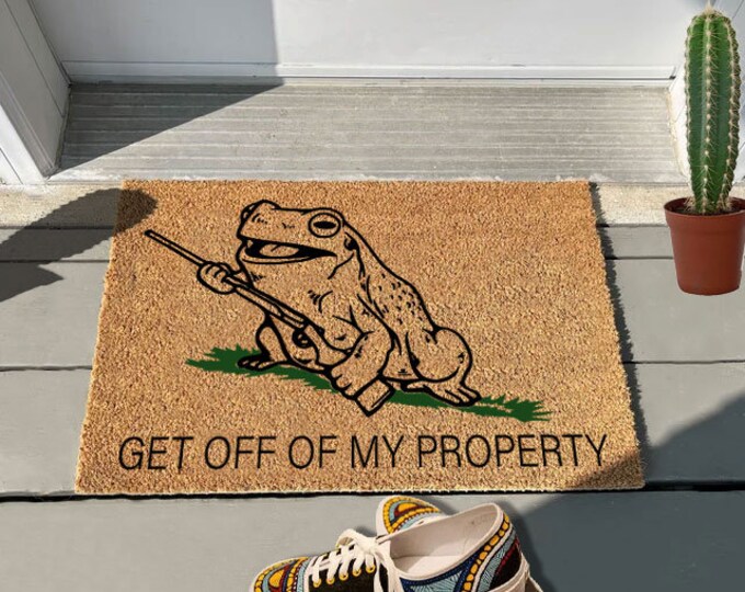 Get Off Of My Property Doormat, Funny Doormat, Wedding Gift, Housewarming Gift, Home Doormat, Welcome Mat, Closing Gift