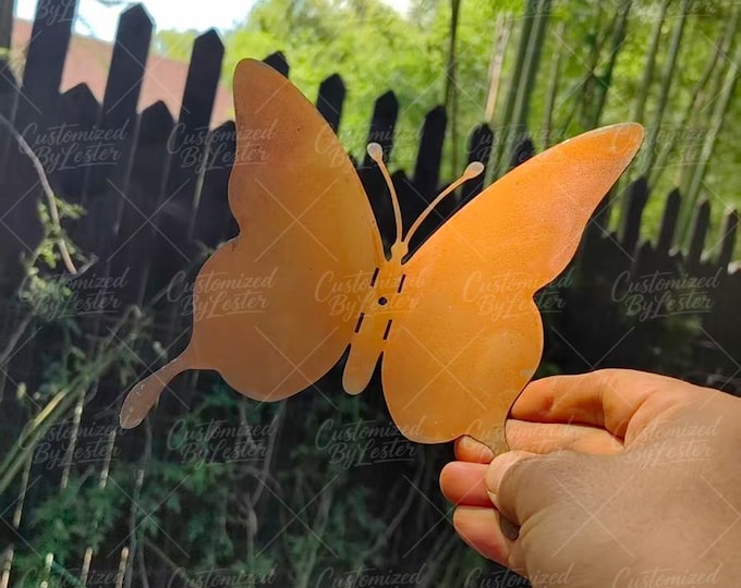 Rusty Metal Butterfly Wall Decor, Handmade Iron Insect Art, Steel Garden Wall Sculpture, Rustic Butterfly Wall Hanging, Garden Wall Accent