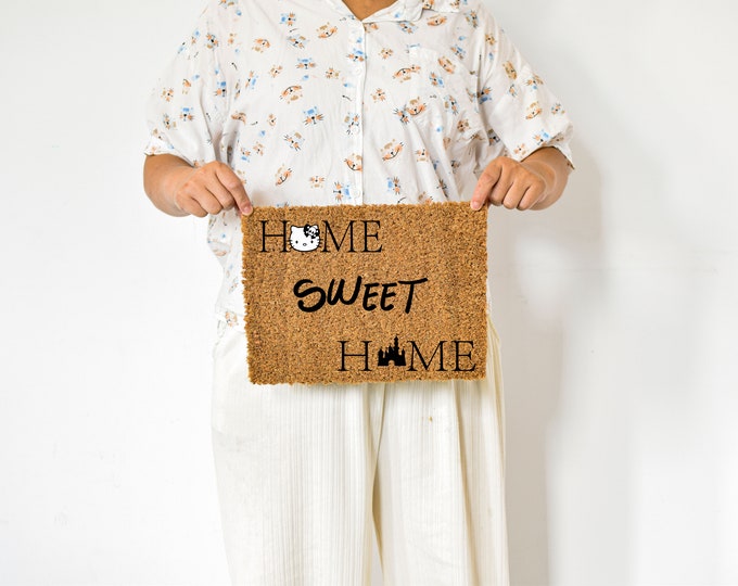 Home Sweet Home Doormat, Personalized Gift, Custom Door Mat For Front Door, Painted Doormat, New home Gift