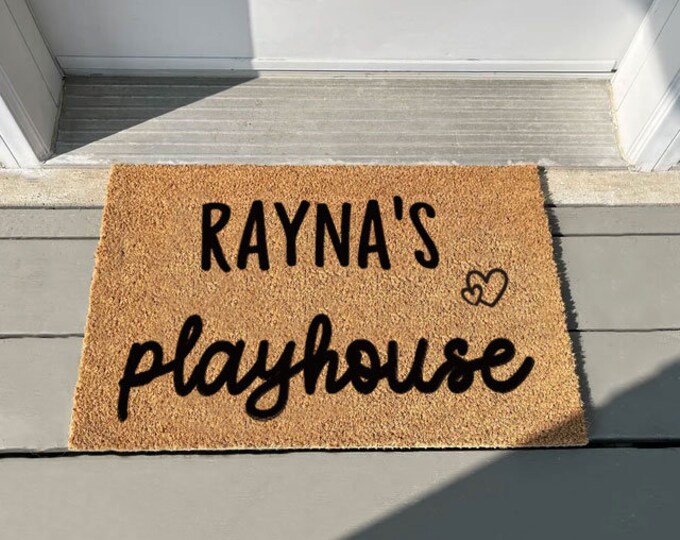 Kids Custom Playhouse Doormat , Door Mat, Spring Door Mat, Summer Door Mat, Summer Porch, Porch Decor, Outdoor Rug, Cute Doormat
