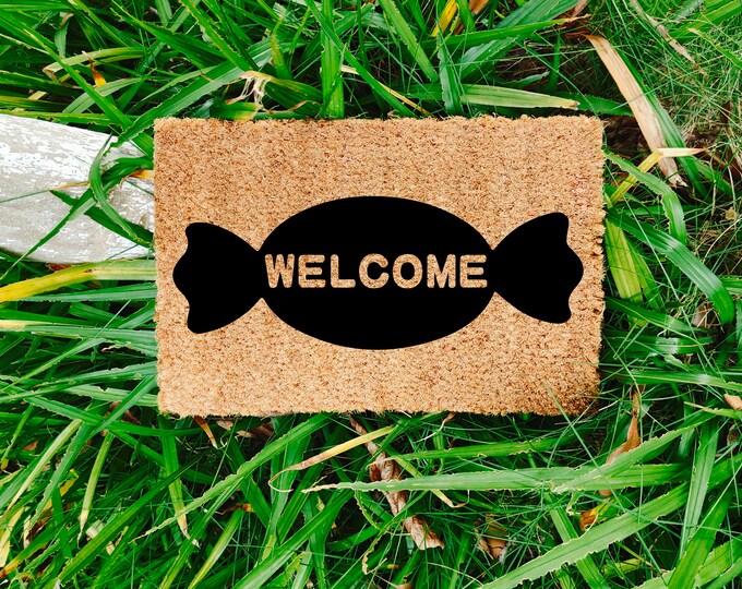 Candy Welcome Doormat, Outdoor Doormat, Custom Coir Door Mat, Funny Welcome Mat,Housewarming Gift Doormat