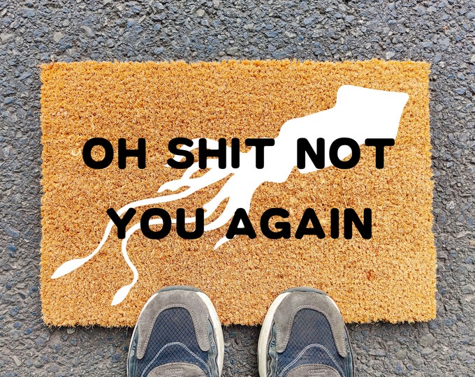 Oh Shit Not You Again Doormat, Custom Door Mat For Front Door, Personalized Custom Doormat, Painted Doormat For Housewarming Gift