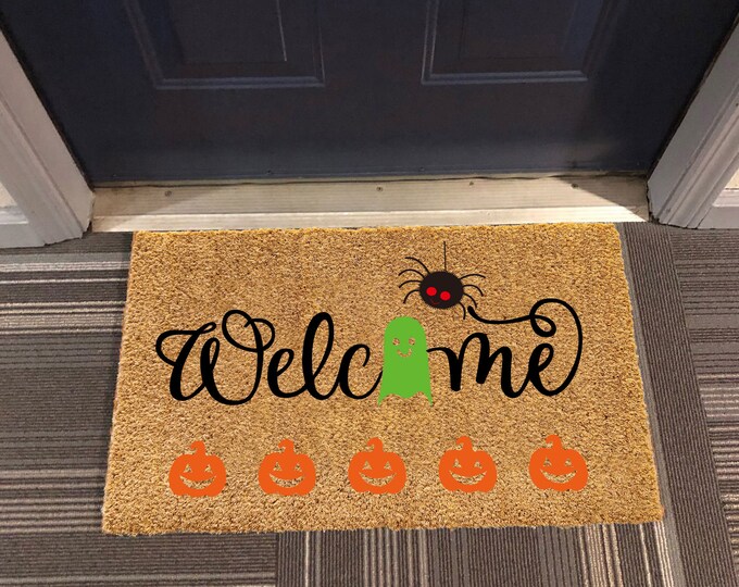 All Hallows' Eve Door, Personalized Custom Doormat, Pumpkins Doormat, Funny Doormat, Housewarming Gift