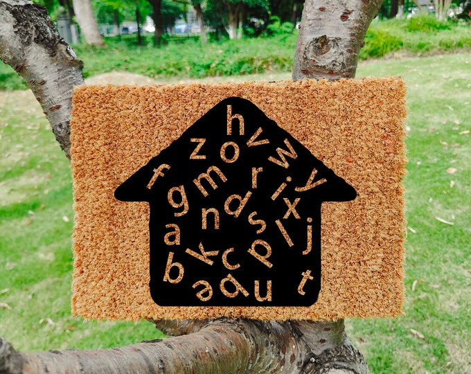 Alphabet House Doormat, Welcome Doormat, Custom mat, Funny doormat, Cute Rug, Funny Fandom, The Office Gift, New House Doormat