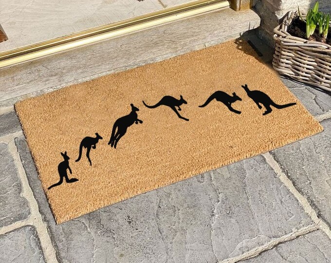 Kangaroo Track Door Mat , Funny Doormat, Personalized Custom Doormat, Funny Christmas Doormat