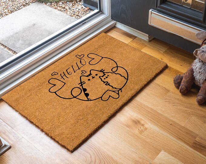 Hello Door Mat, Custom Door Mat For Front Door, Personalized Custom Doormat, Welcome Mat, Housewarming Gift