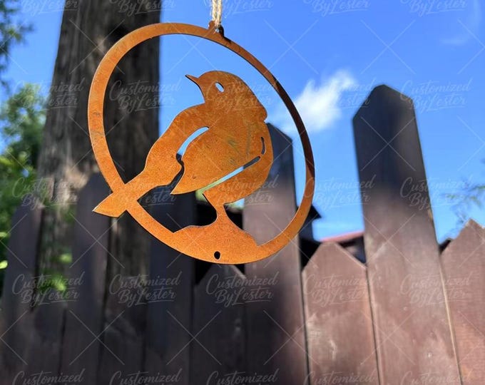 Rustic Metal Bird Garden Art, Outdoor Sculpture, Bird Lover Gift, Metal Garden Outdoor Decor, Whimsical Garden Park Decor, Vintage Ornament