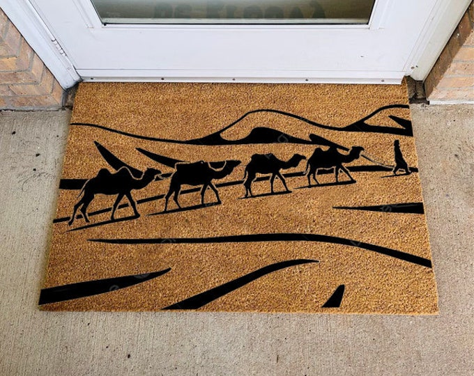 Camel Doormat, Welcome Doormat, Welcome Mat, Personalized Door Mat, Custom Door Mat, Monogram Door Mat