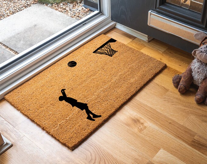 Play Basketball Doormat, Sports Boy Doormat, Personalized Doormat, welcome Doormat, Monogram Door Mat, Custom Door Mat, Personalized Doormat