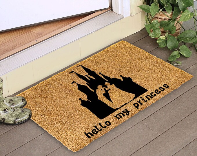 Hello My Princess Doormat, Welcome Mat, Funny Doormat, Funny Door Mat, Housewarming Gift, Birthday Gift