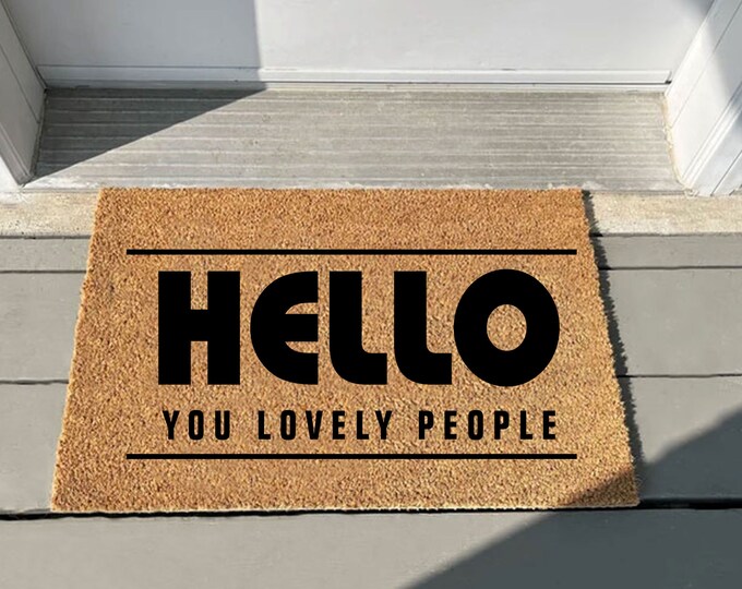 Hello Your Lovely People Doormat, Cat Doormat, Custom Door Mat For Front Door, Personalized Custom Doormat