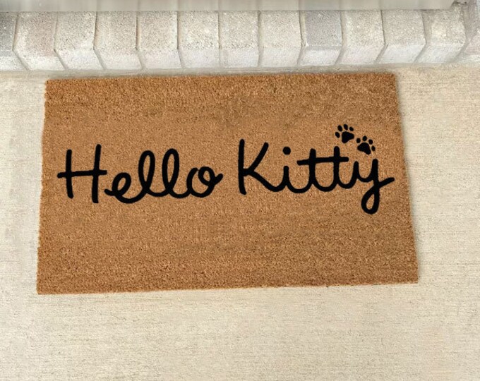Hello Kitty Doormat, Door Mat, Summer Door Mat, Summer Porch, Porch Decor, Front Door Mat, Outdoor Rug, Cute Doormat