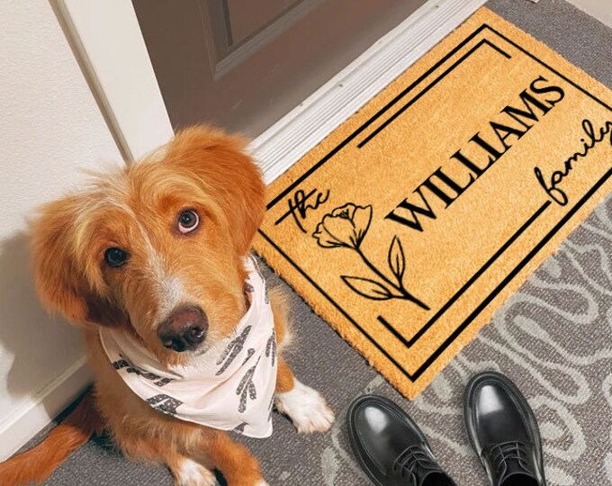 Williams Doormat, Personalized Custom Doormat, Personalized Gift, Painted Doormat For Housewarming Gift