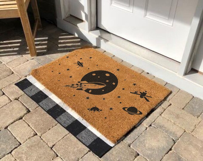 Space Comics Doormat, Housewarming Gift Doormat, Outdoor Doormat, Custom Coir Door Mat, Funny Welcome Mat