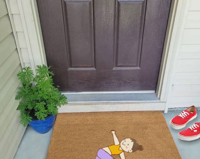 Do Morning Exercises Doormat, Custom Door Mat For Front Door, Painted Doormat For Housewarming Gift
