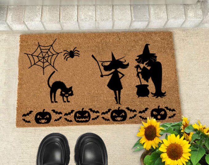 Pumpkin Doormat, Halloween Doormat, Welcome Door Mat, Funny Doormat, Wedding Gift, Housewarming Gift