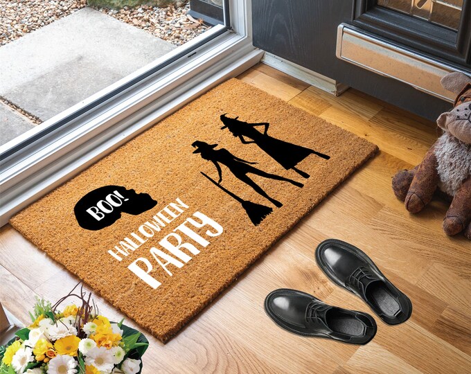 Boo! Halloween Party Door Mat, Funny Doormat, Wedding Gift, Housewarming Gift, Home Doormat, Welcome Mat, Closing Gift