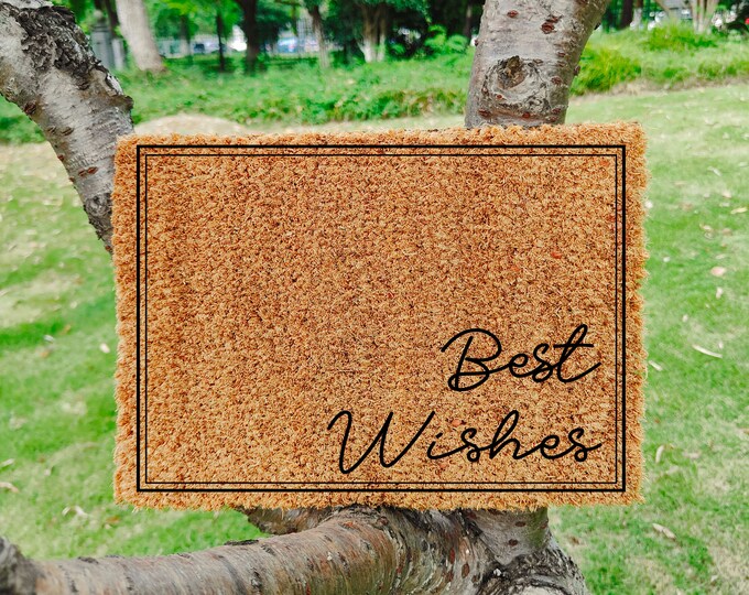 Best Wishes Doormat, Funny Doormat, Personalized Gift, Custom Door Mat for Front Door, Painted Doormat