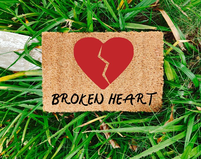 Broken Heart Doormat, Funny Whale Doormat, Oars Summer Lake Door Mat Outdoor Welcome Mat, Custom Personalized Door Mat