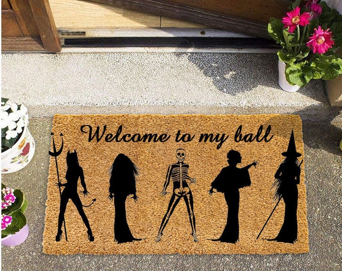 Welcome To My Ball Doormat, Custom Name Doormat, Custom Door Mat For Front Door, Personalized Custom Doormat