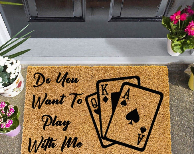Do You Want To Play With Me Doormat, Custom Welcome Mat, Custom Door Mat, Personalized Custom Doormat