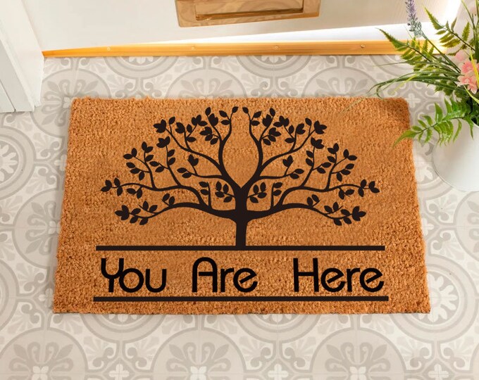 Personalized Doormat, College Housewarming, Funny Doormat, Tree Of Life, Welcome Doormat, Cute Doormat, Housewarming Gift Doormat