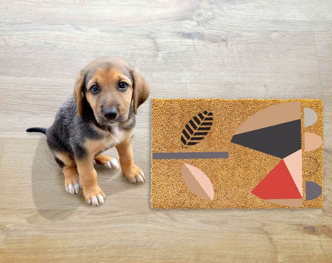 Funny Geometric Doormat, Custom Door Mat For Front Door, Personalized Custom Doormat, Cat Doormat