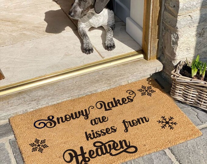 Snowy Lakes Are Kisses From Heaven Doormat, Look Who's Here Doormat, Custom Door Mat For Front Door, Personalized Custom Doormat