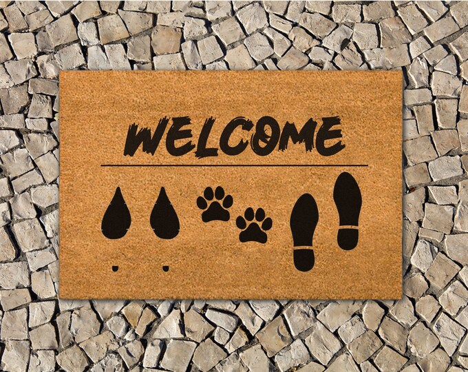 Welcome Doormat, Custom Doormat, Personalized Doormat, Grandparent gift, Gift For Grandma, Gift For Grandpa, Custom Door Mat For Front Door