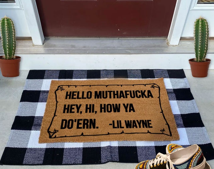 Lil Wayne Doormat, Custom Door Mat For Front Door, Funny Doormat, Personalized Custom Doormat, Rapper Doormat, Housewarming Gift