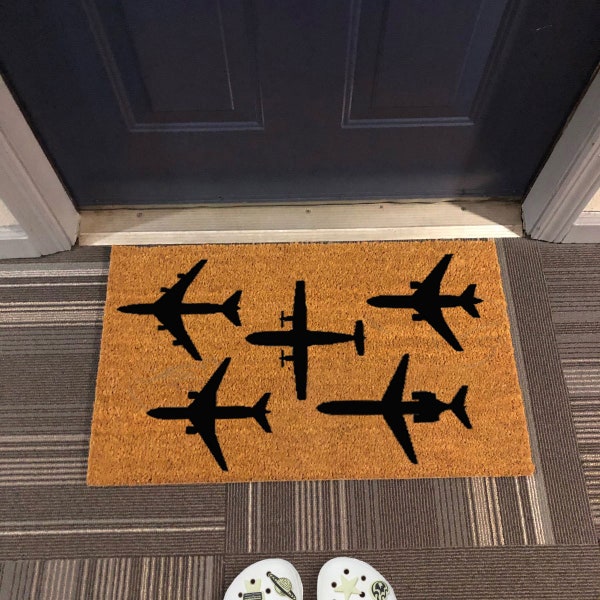 Airplane Doormat, Welcome Mat, Customizable Doormat, Custom Door Mat, Funny Doormat, Personalized Gift, Custom Door Mat For Front Door