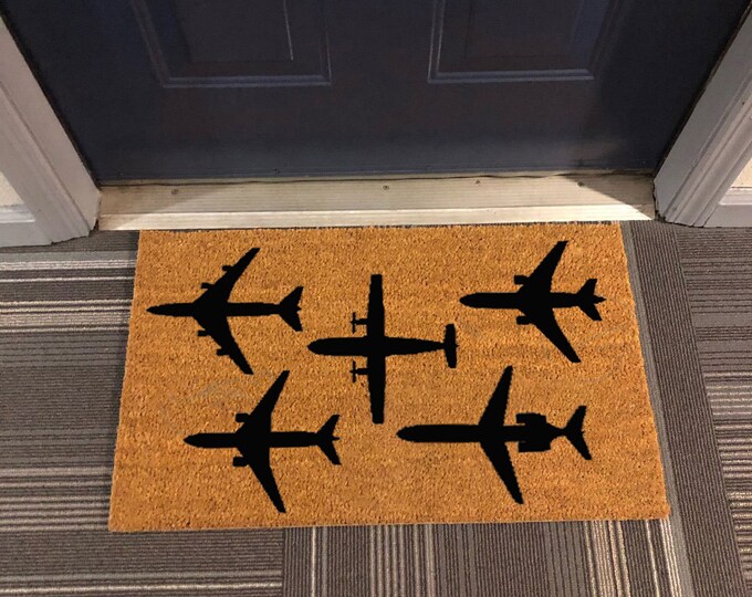 Airplane Doormat, Welcome Mat, Customizable Doormat, Custom Door Mat, Funny Doormat, Personalized Gift, Custom Door Mat For Front Door