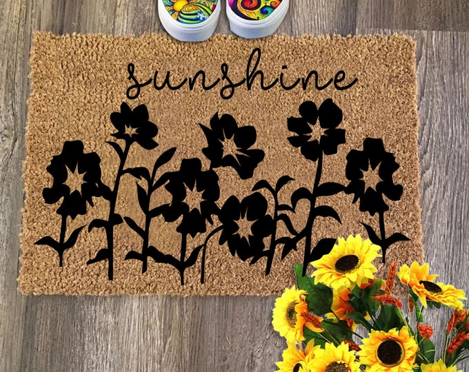Sunshine Doormat, Welcome Doormat, Customize Doormat, Housewarming Gift, Personalized Custom Doormat