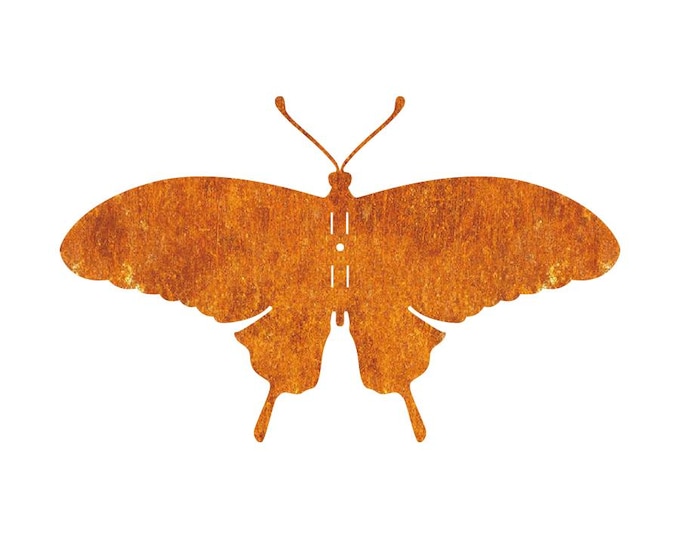 Rust Metal Swallowtail Butterfly Wall Art, Rustic Outdoor Decor, Metal Butterfly Wall Decor, Swallowtail Butterfly Metal Ornament