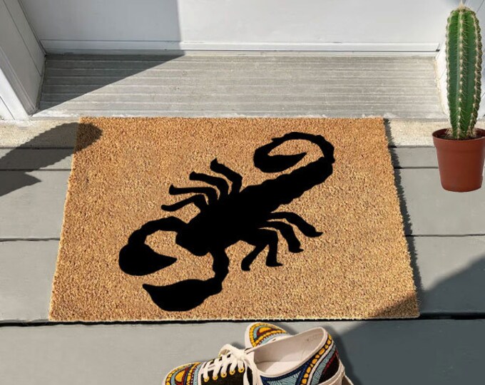 Big Scorpion Doormat, Funny Doormat, Personalized Gift, Custom Door Mat For Front Door, Painted Doormat