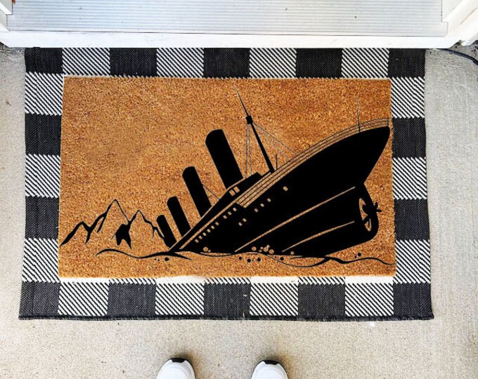 Titanic Doormat, Halloween Doormat, Welcome Door Mat, Funny Doormat, Wedding Gift, Housewarming Gift, Home Doormat