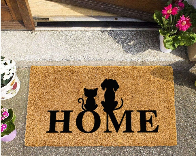 Home Doormat, Personalized Custom Doormat, Personalized Gift, Painted Doormat For Housewarming Gift