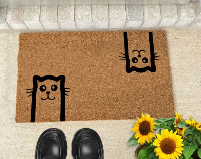 Cute Cat Doormat, Custom Doormat, Cute Doormat, Coir Mat, Housewarming Gift Doormat, Outdoor Doormat, Custom Coir Door Mat
