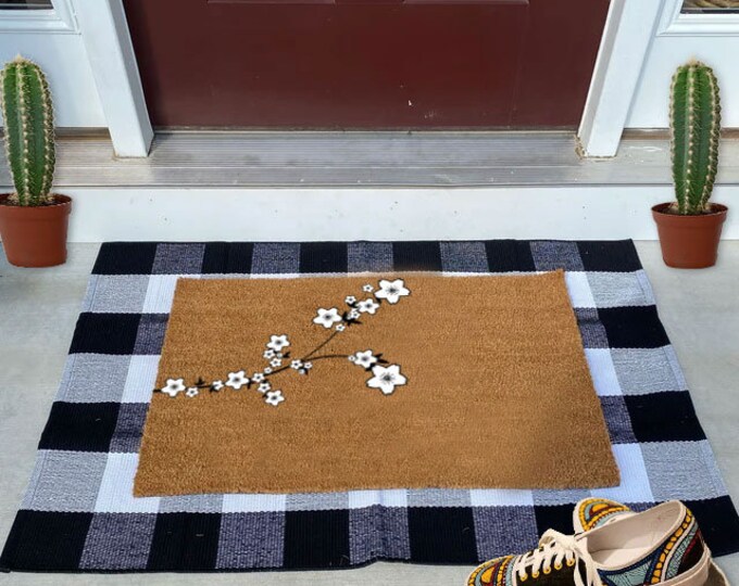 Flower Doormat, Small Doormat, Funny Doormat, Welcome Mat, Custom Mat, Personality Doormat