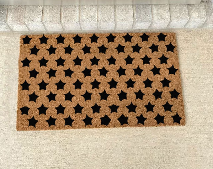 Little Stars Doormat, Welcome Doormat, Welcome Mat, Personalized Custom Doormat, Personalized Gift, Painted Doormat For Housewarming Gift