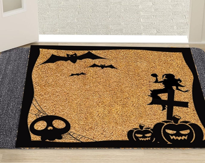 Halloween Doormat, Welcome Doormat, Funny Doormat, Personalized Gift, Custom Door Mat For Front Door
