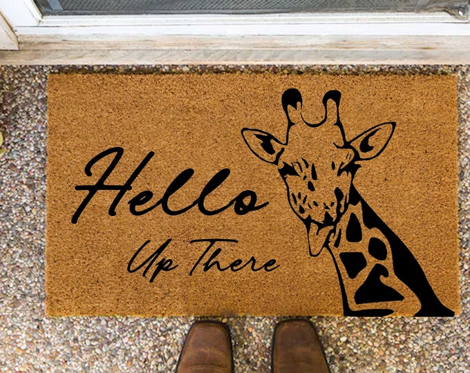 Hello Up There Door Mat, Funny Doormat, Wedding Gift, Housewarming Gift, Home Doormat, Welcome Mat, Closing Gift